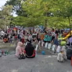 Situasi Alun-alun Garut yang ramai pengunjung