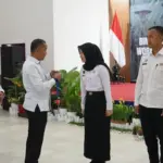 Kakanwil Ditjenpas Jabar, Kusnali didampingi Kalapas Garut Rusdedy saat membuka acara Bimtek Koperasi MP