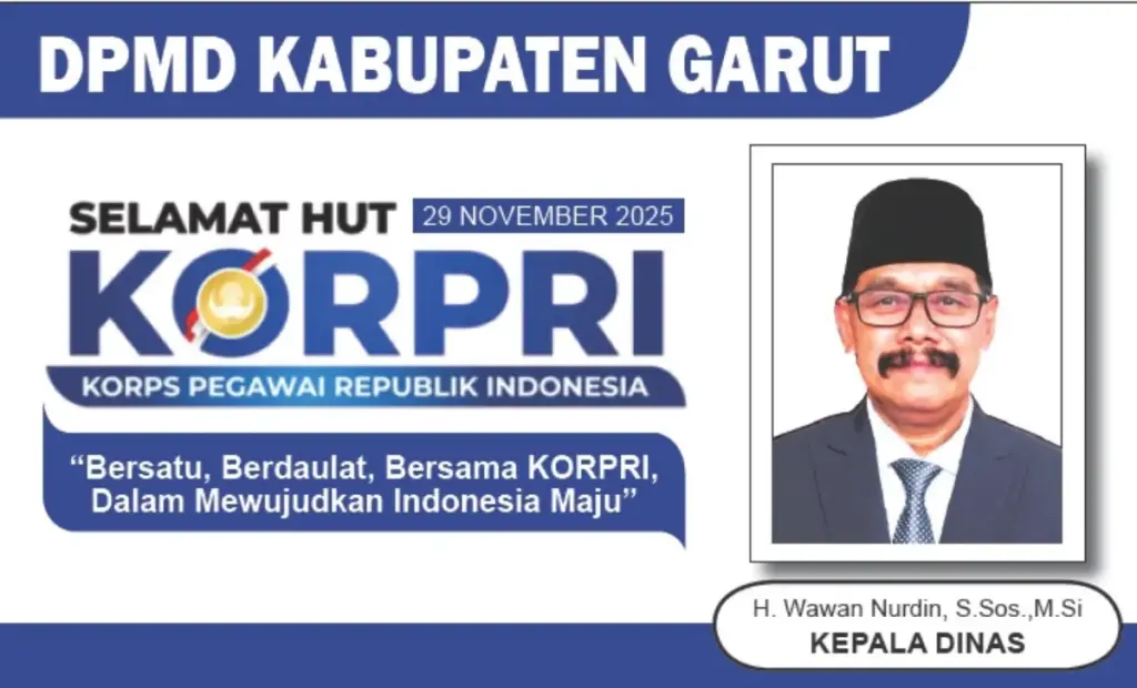 Dinas Pemberdayaan Masyarakat dan Desa (DPMD) Kabupaten Garut Mengucapkan HUT KORPRI 29 November 2025