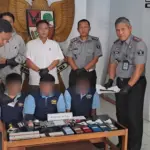Kalapas Garut beserta jajaran menunjukkan barang bukti penyelundupan narkoba