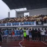 Persigar (biru) berhasil menahan tim kuat Persikotas Kota Tasikmalaya dengan skor sama kuat yakni 1-1.