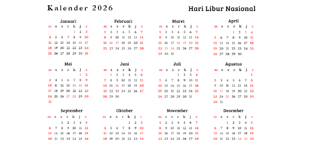 kalender 2026 libur nasional