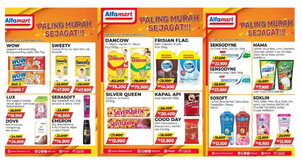 Promo JSM Alfamart Terbaru 24-30 November 2025 Popok Hingga Susu, Paling Murah Sejagat! promo jsm alfamart