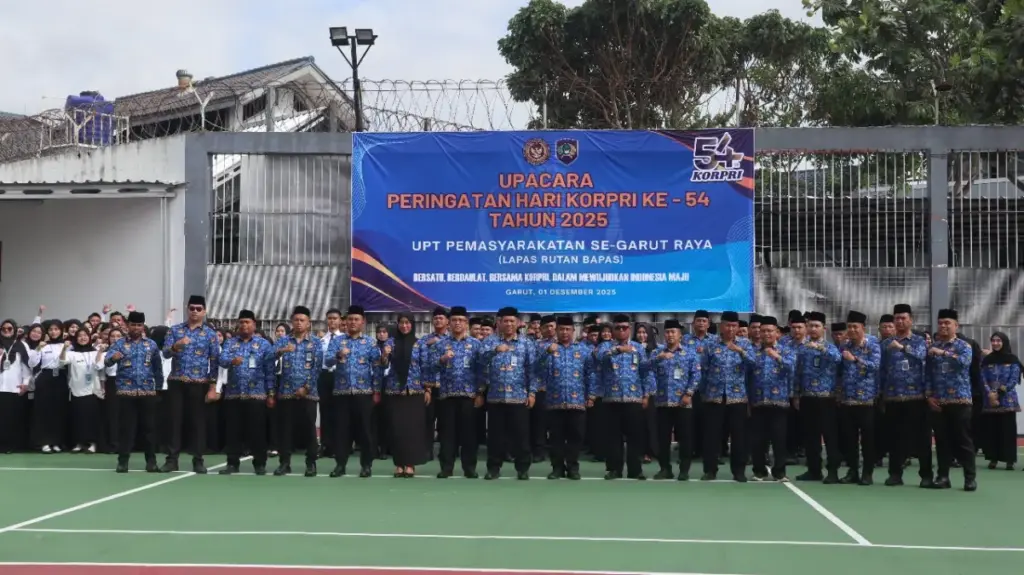 Lapas Garut saat melaksanakan upacara HUT KORPRI ke-54