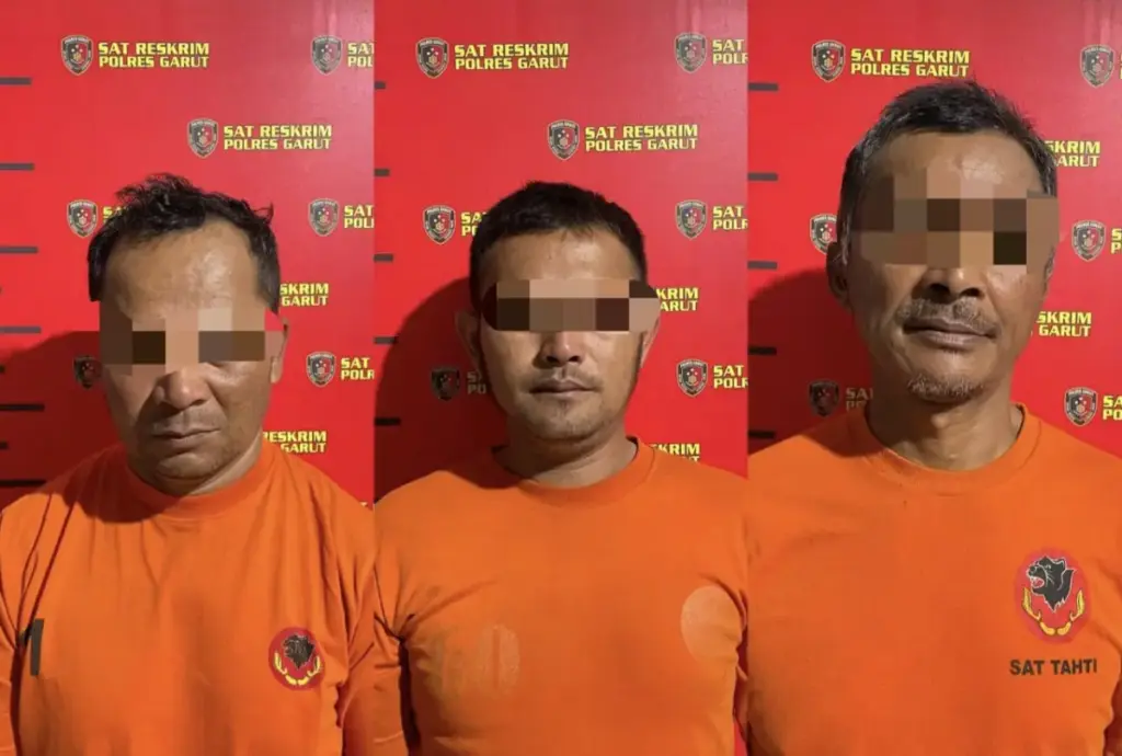 Rusak Kebun Teh di Cikajang, Tiga Pelaku Diamankan Polisi Tiga orang pelaku perusakan Kebun Teh di Cikajang, Garut. (Istimewa)