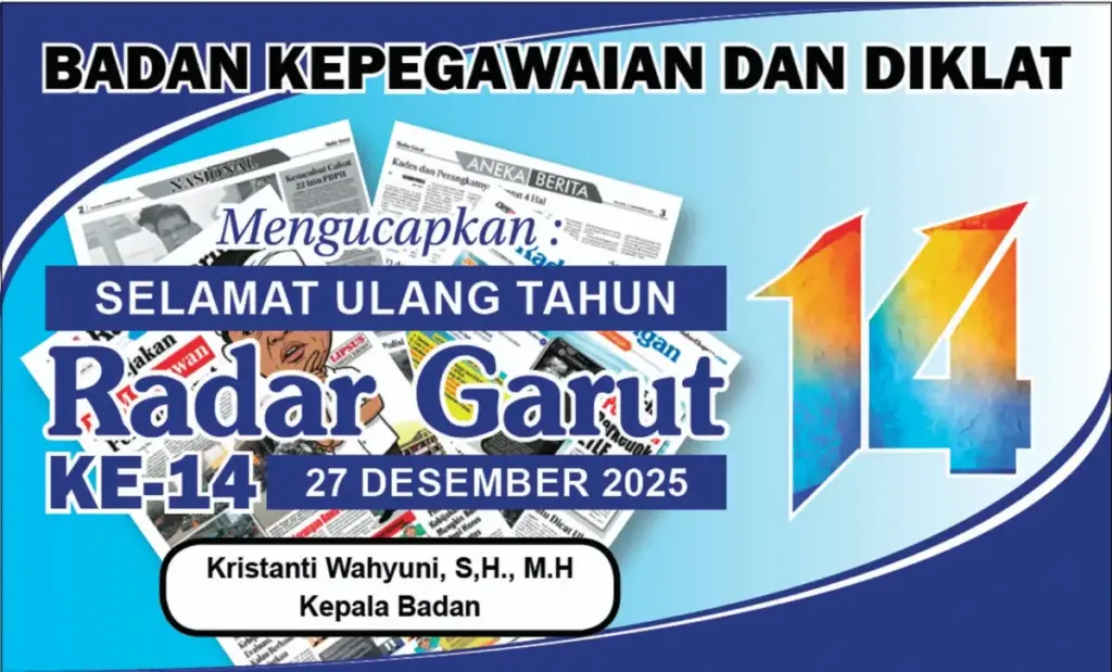 Badan Kepegawaian dan Diklat mengucapkan Selamat Ulang Tahun Radar Garut ke-14 27 Desember 2025