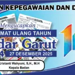 Badan Kepegawaian dan Diklat mengucapkan Selamat Ulang Tahun Radar Garut ke-14 27 Desember 2025