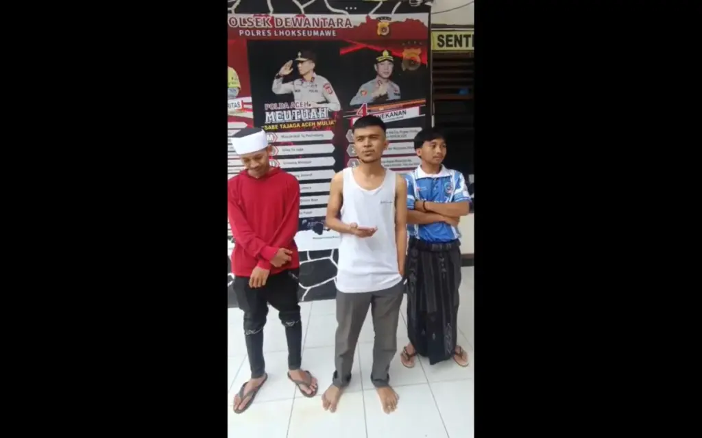 Tiga orang warga Garut yang terjebak bencana di Aceh. (Tangkapan layar video yang beredar)