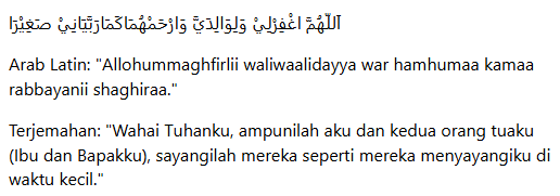 3 Doa Untuk Kedua Orang Tua Lengkap Arab Latin dan Terjemahan doa kedua orang tua