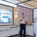 Kalapas Garut, Rusdedy ketika menyampaikan laporan kinerja selama tahu 2025 di Kafe Integrasi Lapas Garut