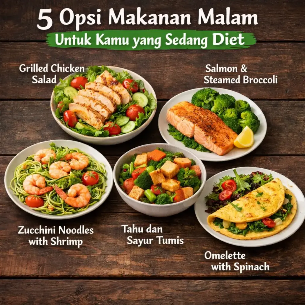 5 Opsi Makanan Malam untuk Kamu yang Sedang Menjalani Diet. (Ilustrasi AI)