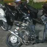 empat unit sepeda motor yang diduga akan digunakan untuk balap liar berhasil disita polisi. (Istimewa)