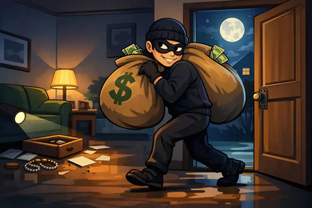 Rumah Kepala Sekolah di Bayongbong Disatroni Maling, Uang Rp15 Juta Raib (Ilustrasi AI)