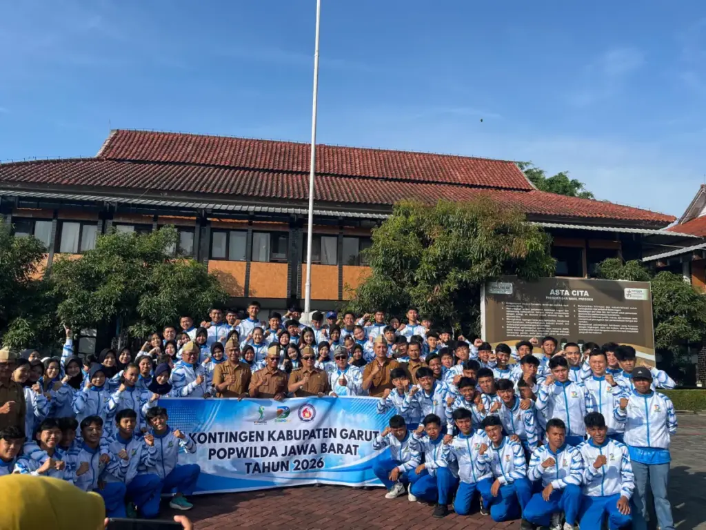 Pemkab Garut dan Dispora Lepas 89 Atlet untuk Ajang Popwilda Jabar Tahun 2026. (Rizka/Radar Garut)