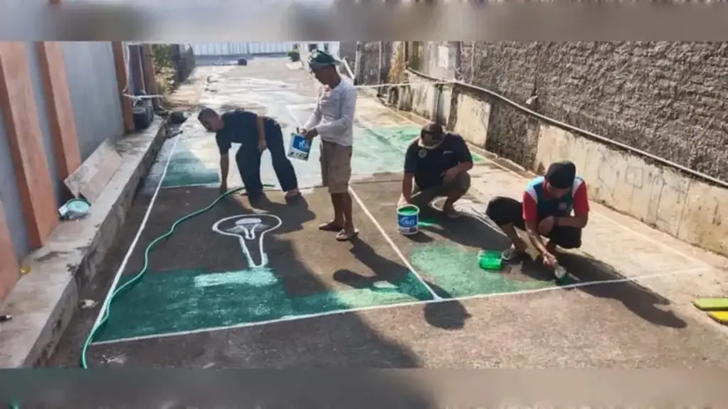 Lapangan Toktak yang dibangun di Blok 7, RW 16, Perum Bumi Cempaka, Karangpawitan, Garut. (Ale/Radar Garut)