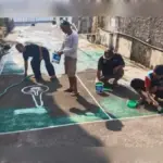 Lapangan Toktak yang dibangun di Blok 7, RW 16, Perum Bumi Cempaka, Karangpawitan, Garut. (Ale/Radar Garut)