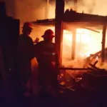 Gudang Material Kayu Hangus Terbakar di Kecamatan Bayongbong, Garut. (Istimewa)