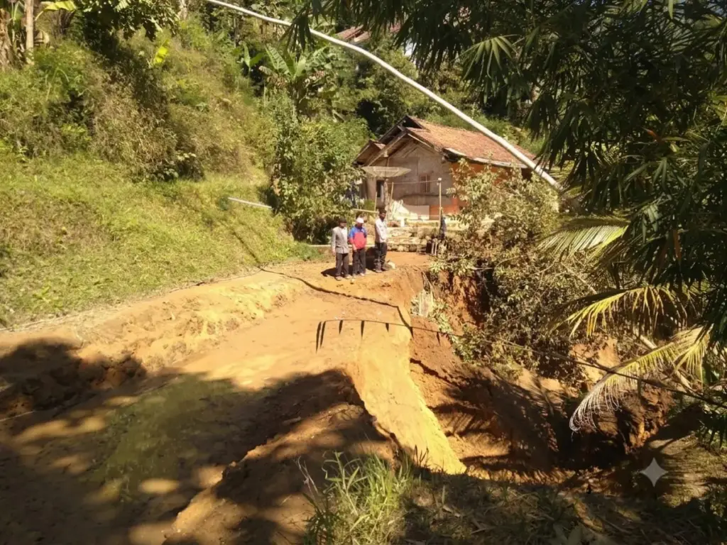 Longsor Terjang Tanjungjaya Banjarwangi, Satu Rumah Dihuni Dua KK Terdampak istimewa