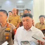 Bupati Garut Abdusy Syakur Amin, bersama Unsur Forkopimda Saat Rakor Tentang Karhutla. (Rizka/Radar Garut)