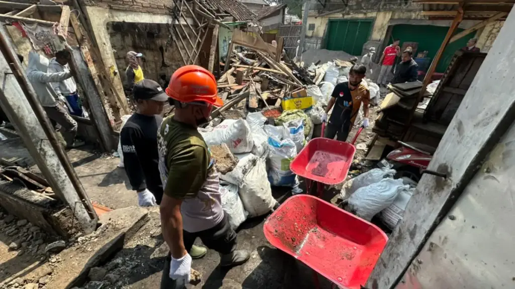 Kondisi terkini pasca kebakaran di Pasar Andir, Kecamatan Bayongbong, Garut. (Istimewa)
