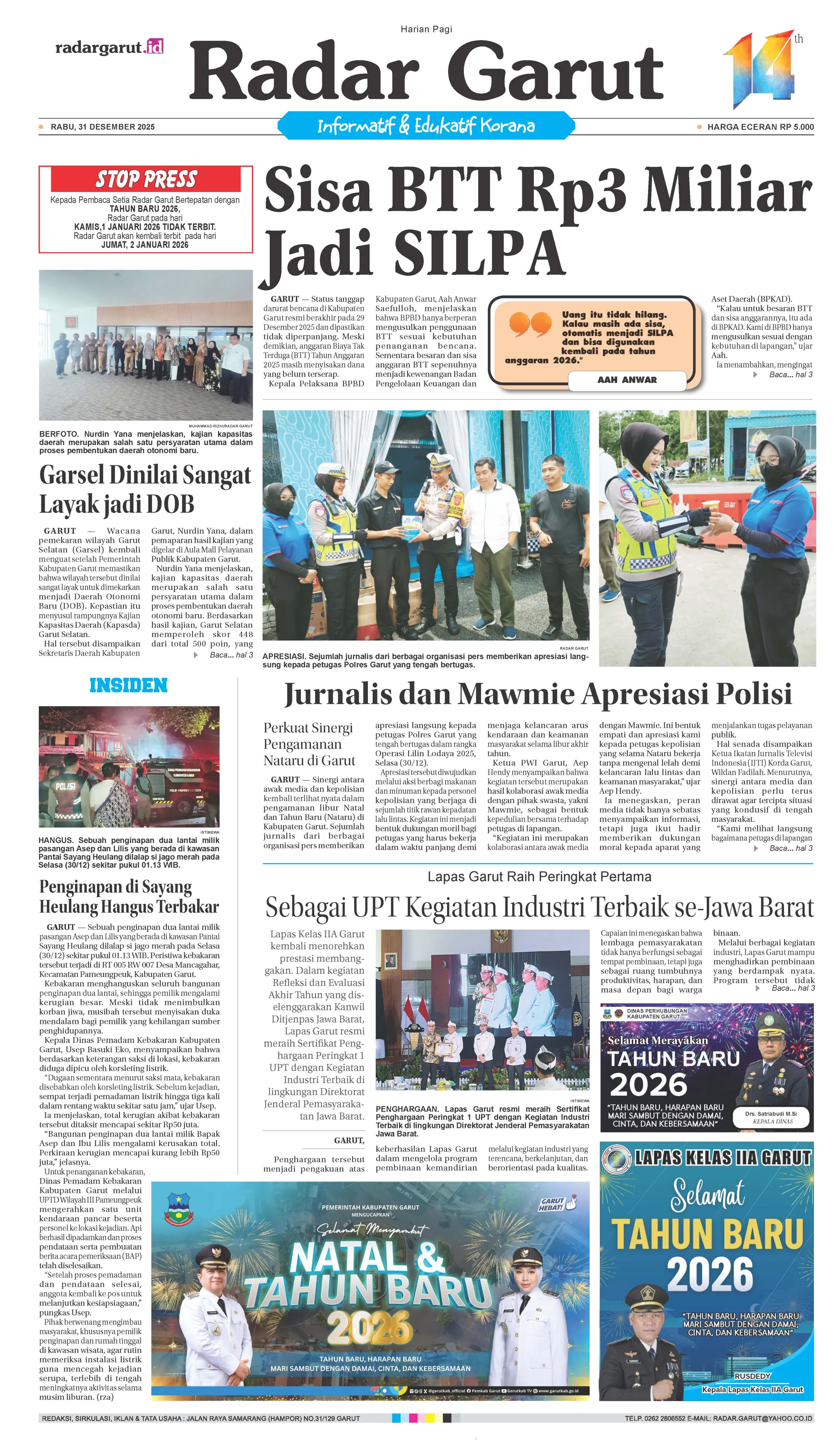 RABU, 31 DESEMBER 1 HL