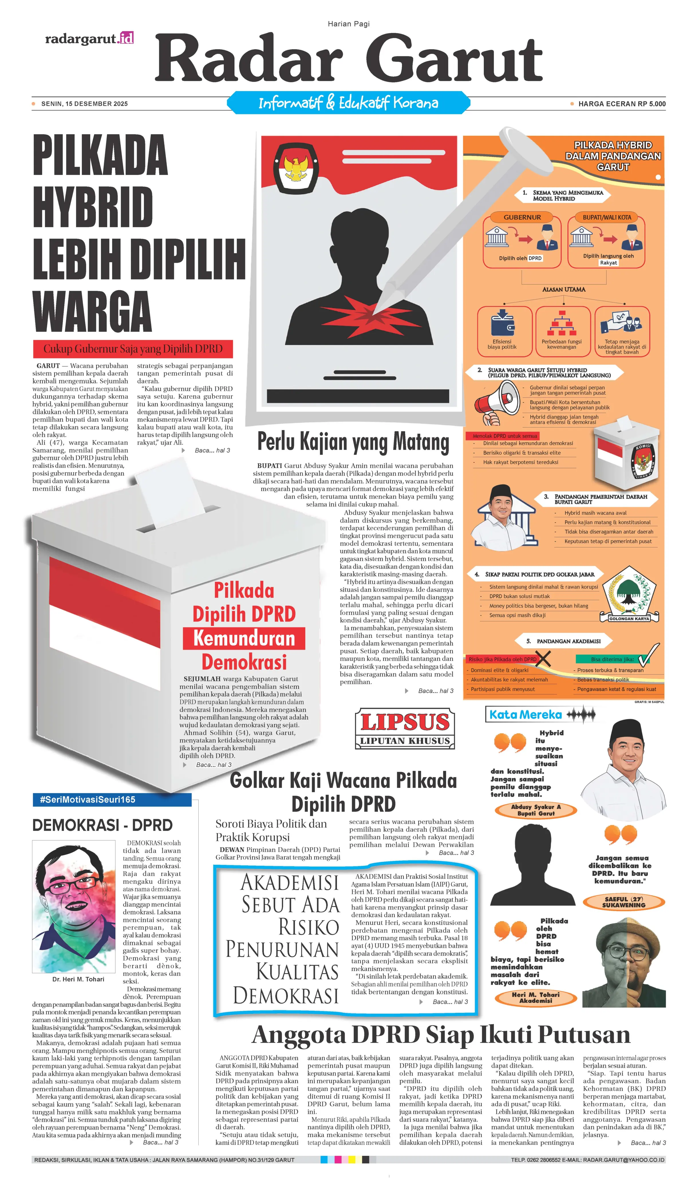 SENIN, 15 DESEMBER 1 HL